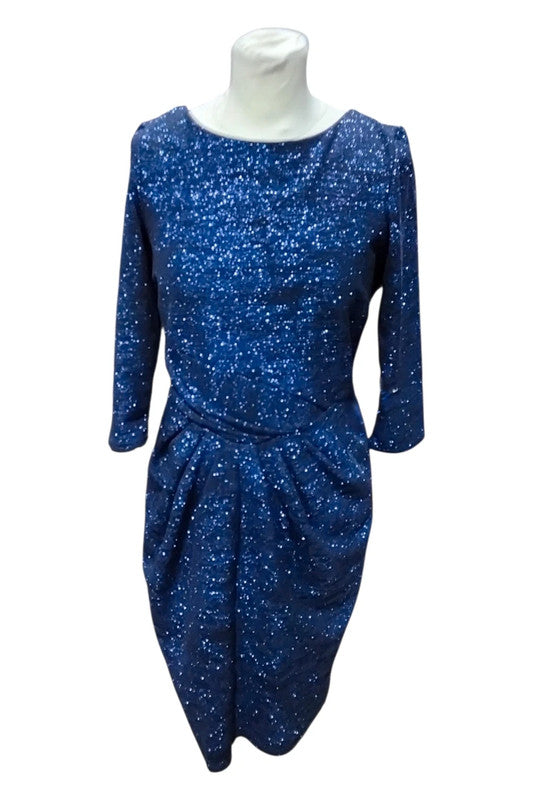 7719 Closet Lurex Blue Dress