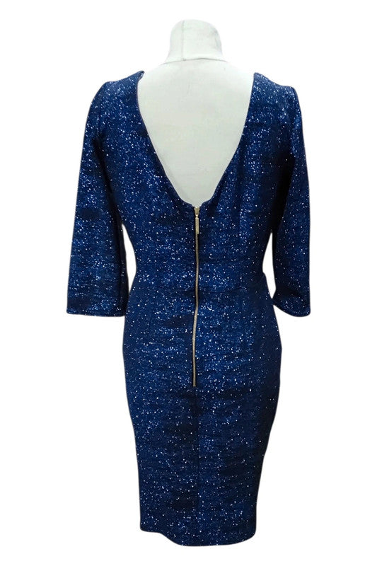 7719 Closet Lurex Blue Dress