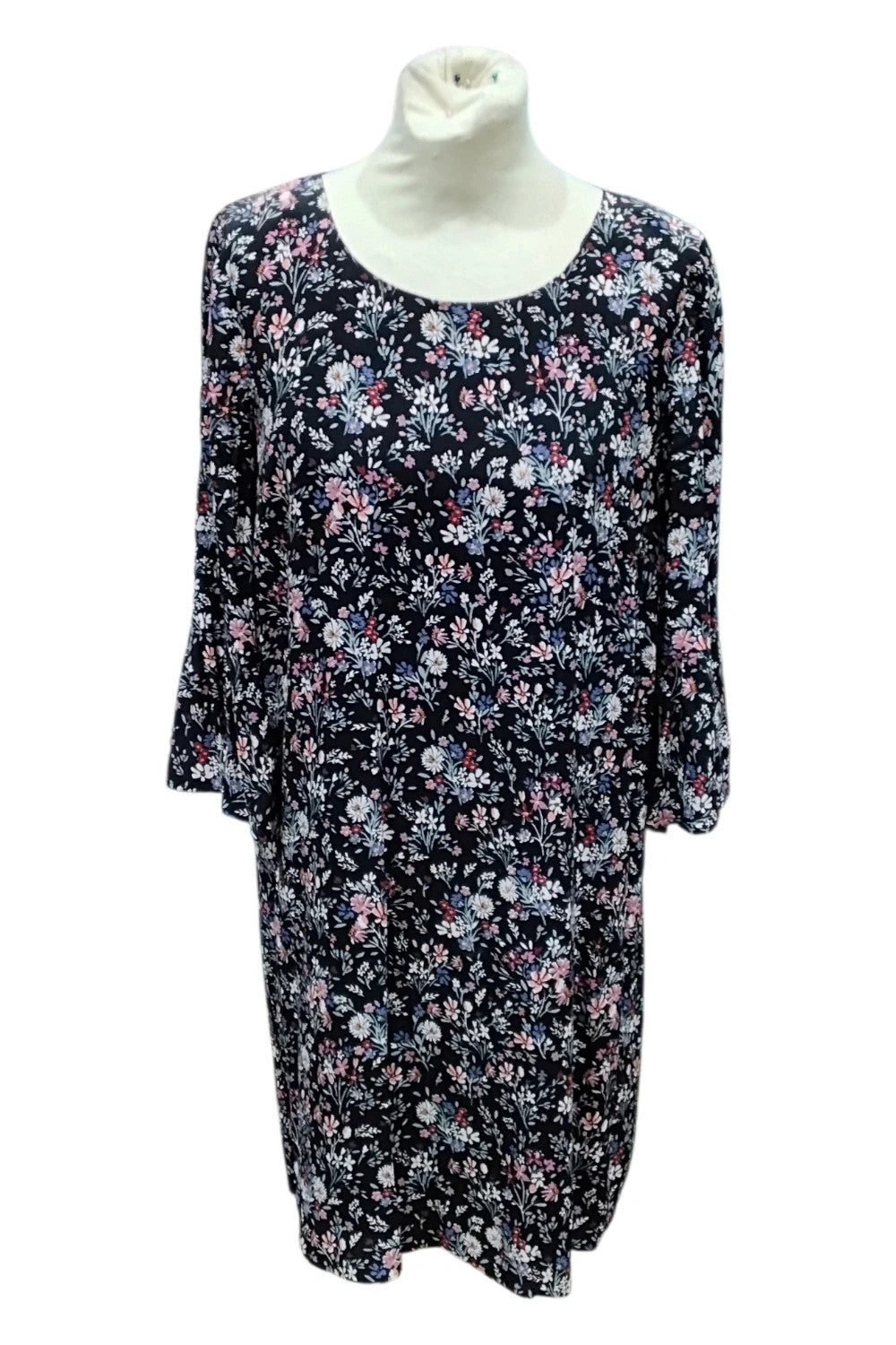 7843 Monsoon Black floral dress