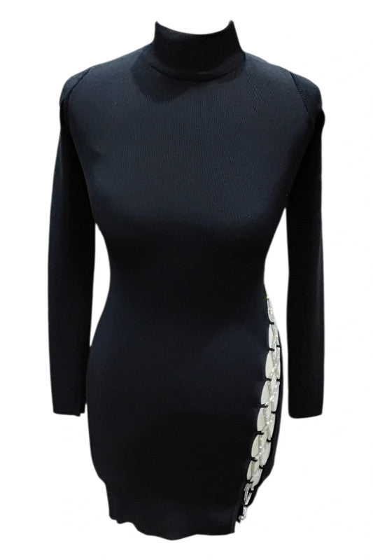3293 Bershka Black Dress