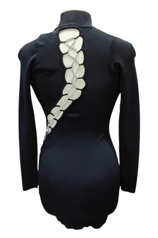 3293 Bershka Black Dress
