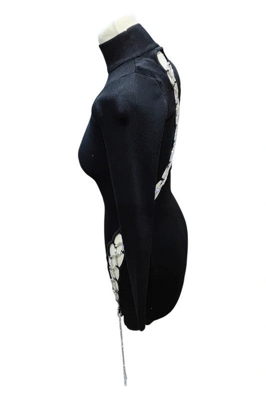 3293 Bershka Black Dress