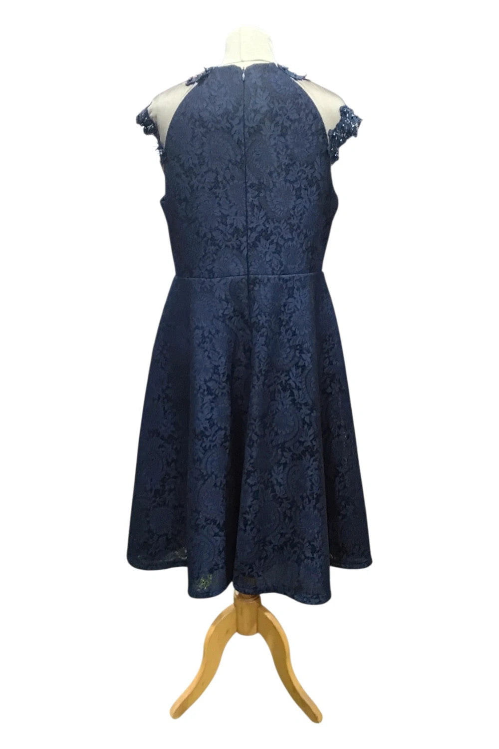 8087 Amber lace s/s navy dress