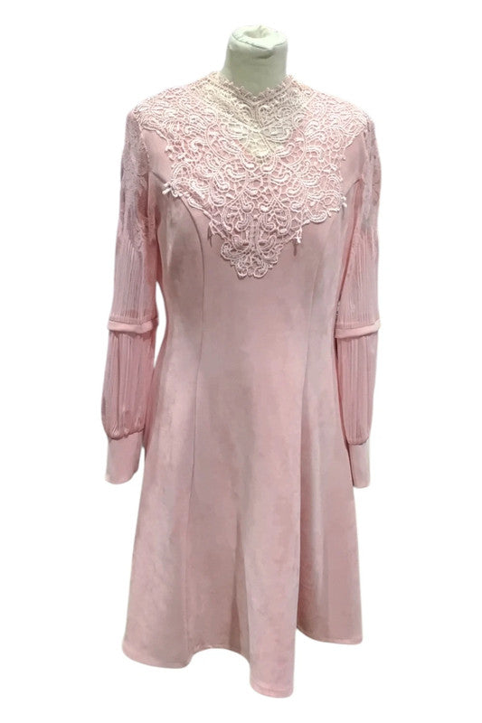 So Amazing Dress l/s lace pink Sz 14 8091CDC