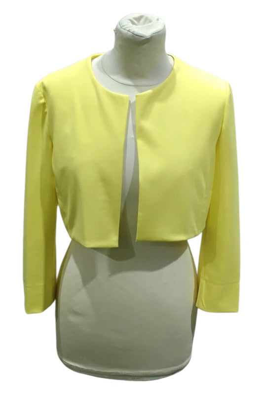8100 Made in Italy cropped bolero yellow jacket