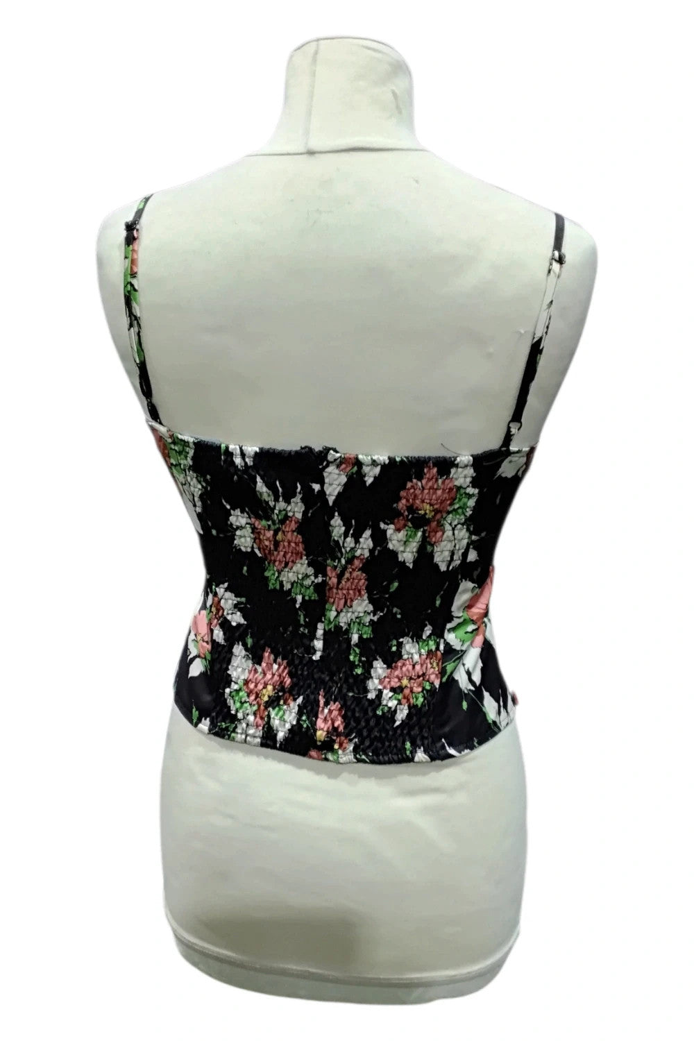 8197 Warehouse Black floral corset top