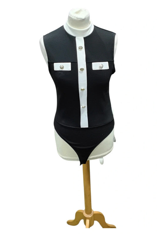 8113 River Island bodysuit with button-up