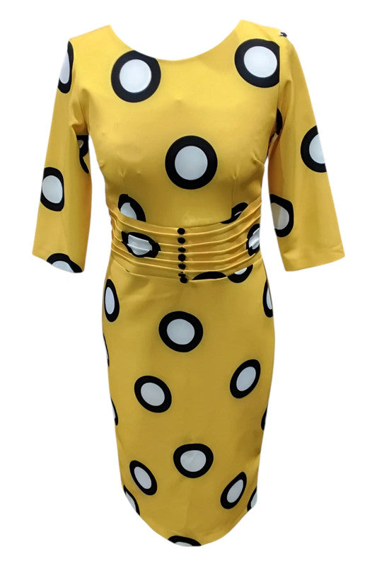 Iciar & Candela Dress Mustard dotted Sz 36 8251MMF
