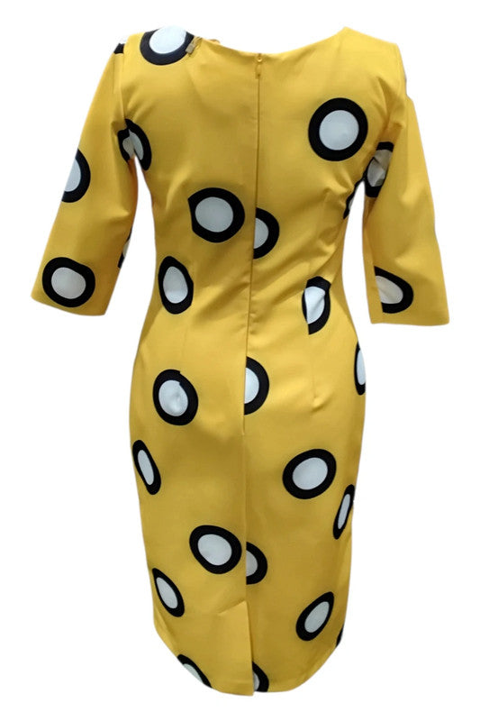 Iciar & Candela Dress Mustard dotted Sz 36 8251MMF