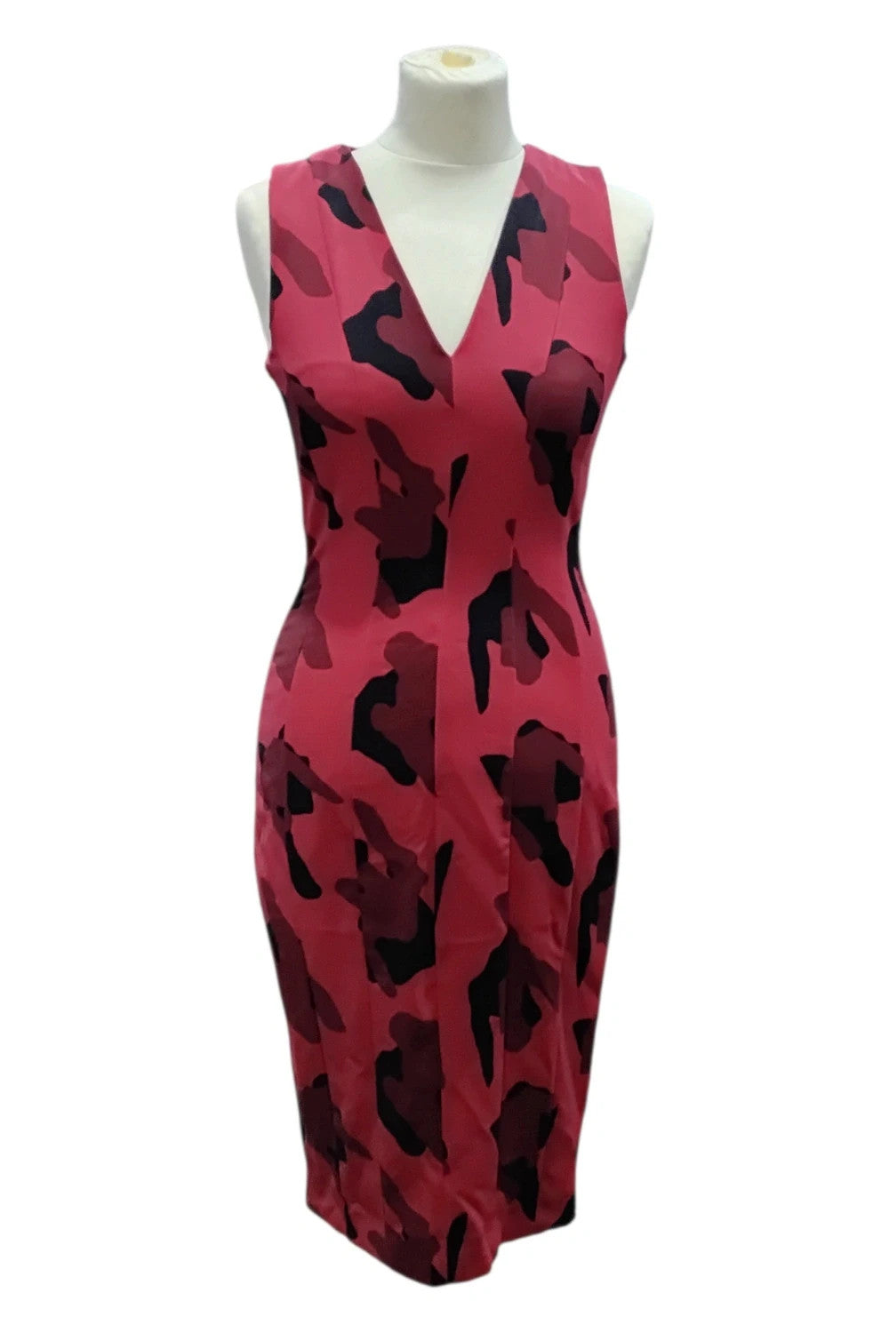 8185 H&M red and black s/less dress