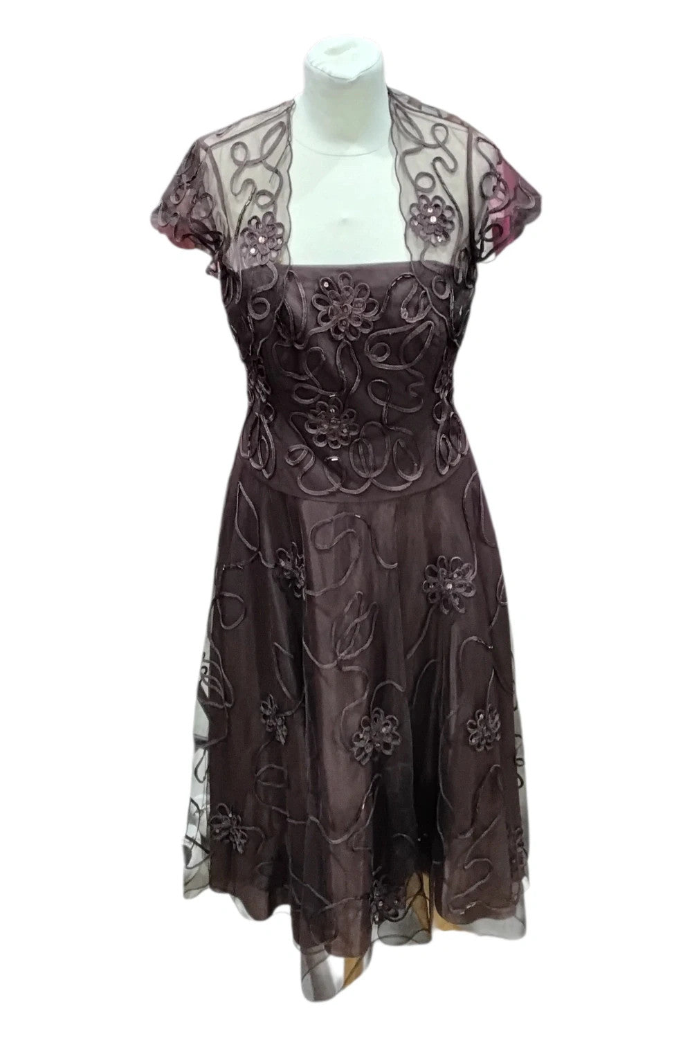 8209 Monsoon mesh dress&bolero