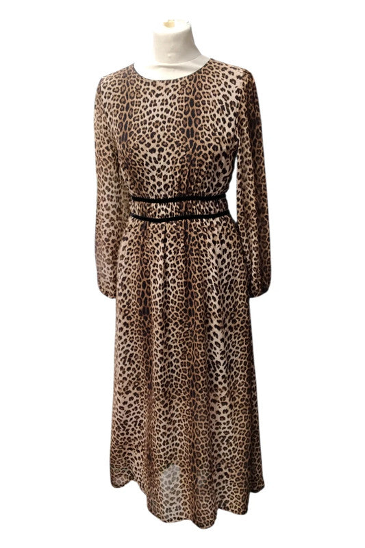 8439 Gold&Gold Leopard l/s dress