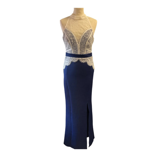 Lipsy Lace & Jersey Formal Gown Size 10 8513DK