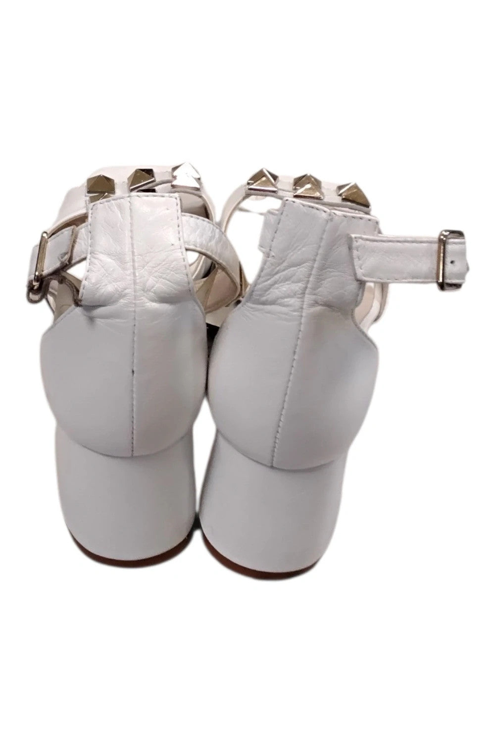 8367 Jose Saenz White Leater Sandals