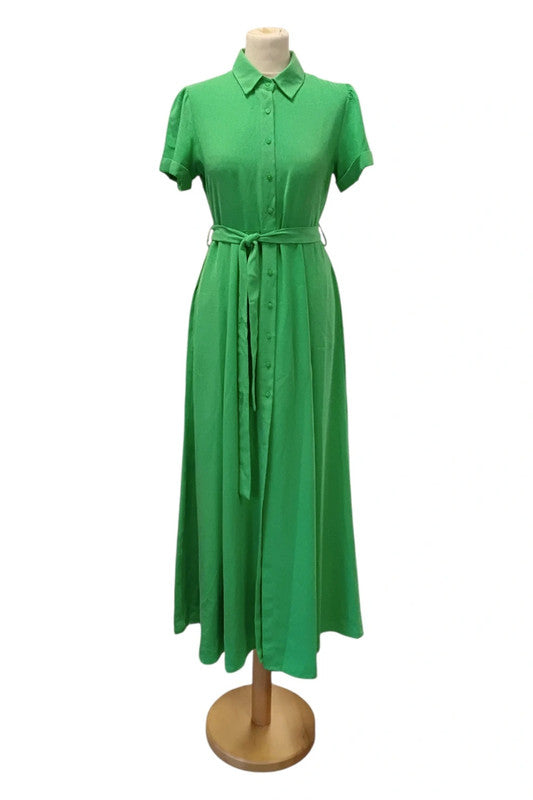 8540 Flamant Rose green long dress