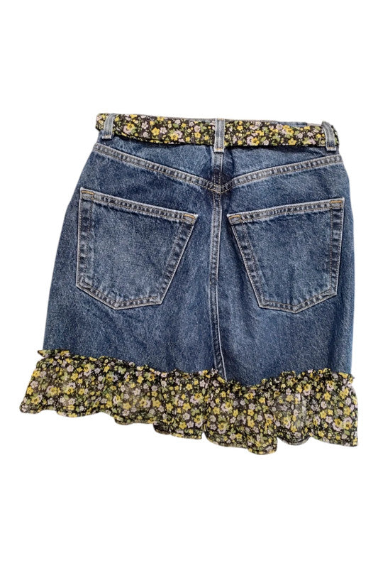 8558 Topshop denim skirt with print