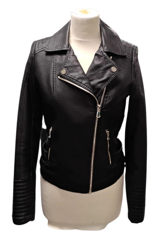 8594 Miss Selfridge Black Faux Leather