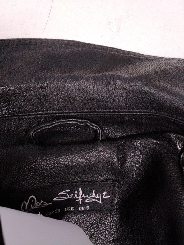 8594 Miss Selfridge Black Faux Leather