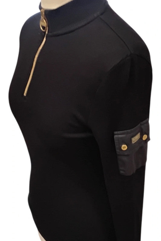8598 Barbour Black Zip Top