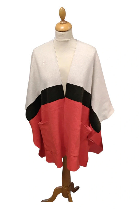 8746TC Parfois Cream&Red Cardi