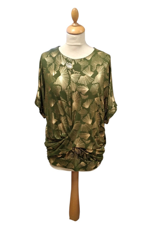 8414CM Biba Green&Gold Top