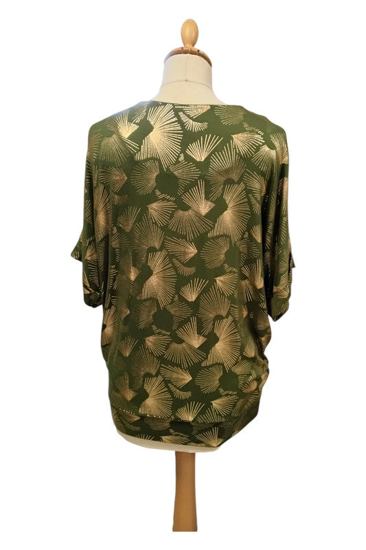 8414CM Biba Green&Gold Top