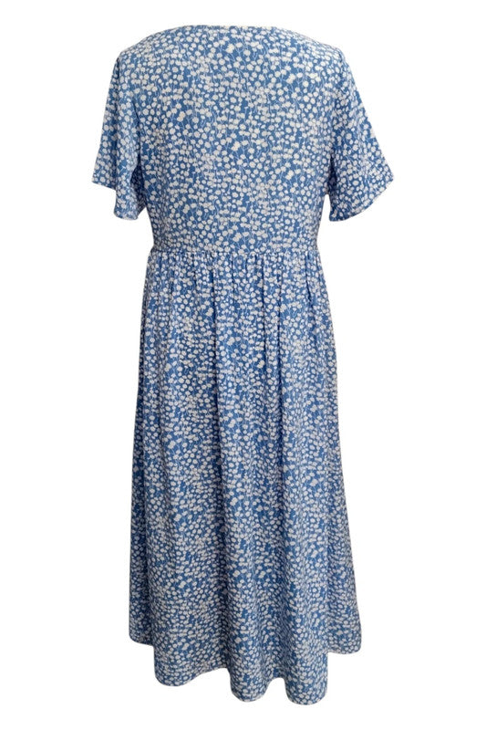 Rant&Rave Dress Blue&White s/s Sz 10 8761GT