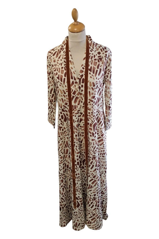 8892ED Made with love Brown&Cream Dress