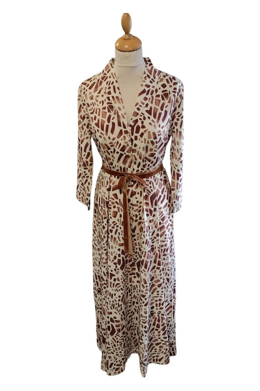 8892ED Made with love Brown&Cream Dress