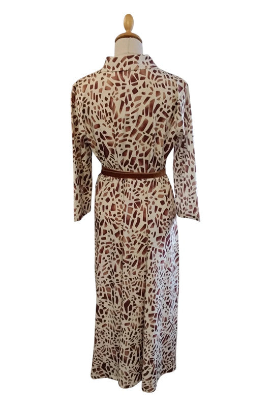 8892ED Made with love Brown&Cream Dress