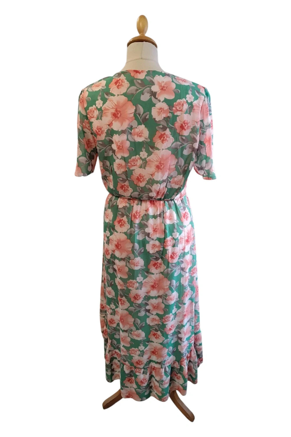 8871KG Flamant Rose Green print dress