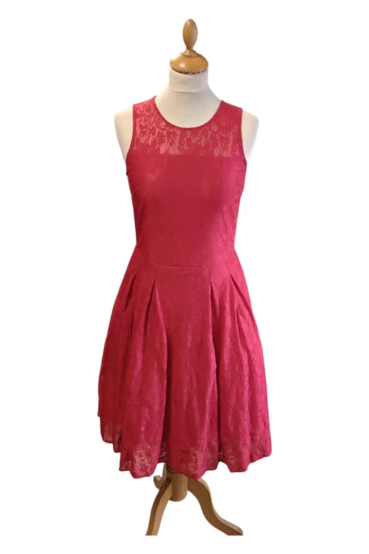 8885 Mystify red lace dress fit and flare size-10