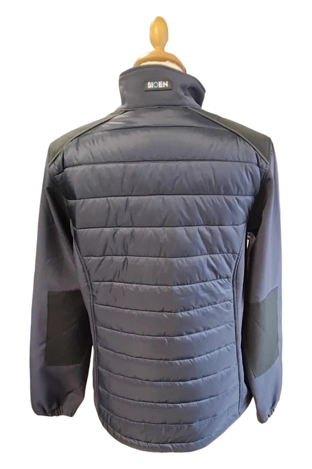 8899 Sioen navy puffer coat with zipper pockets