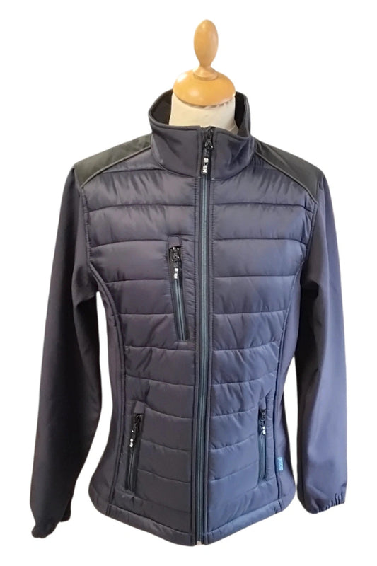 8899 Sioen navy puffer coat with zipper pockets size-s