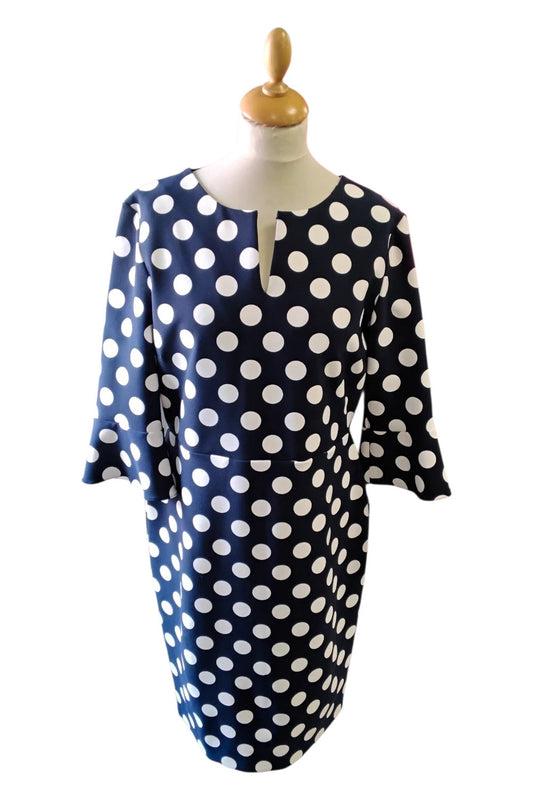 8805MG Phase Eight Navy&white dress size-16