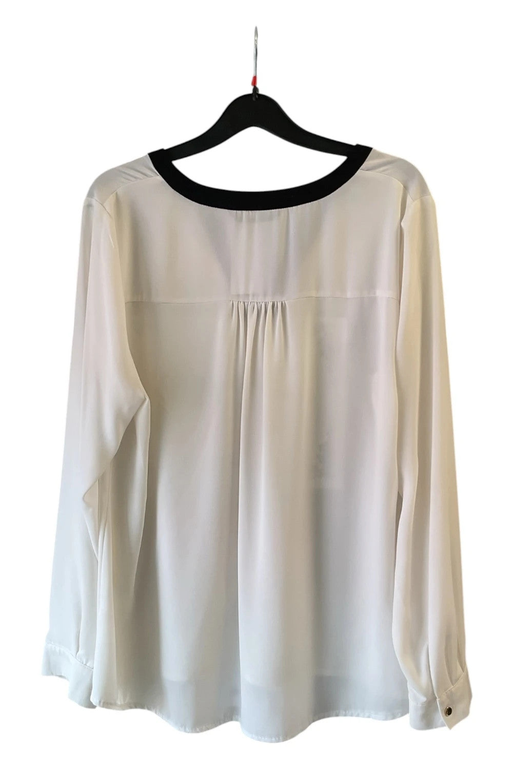 8836 Dunnes Cream and black long sleeve blouse
