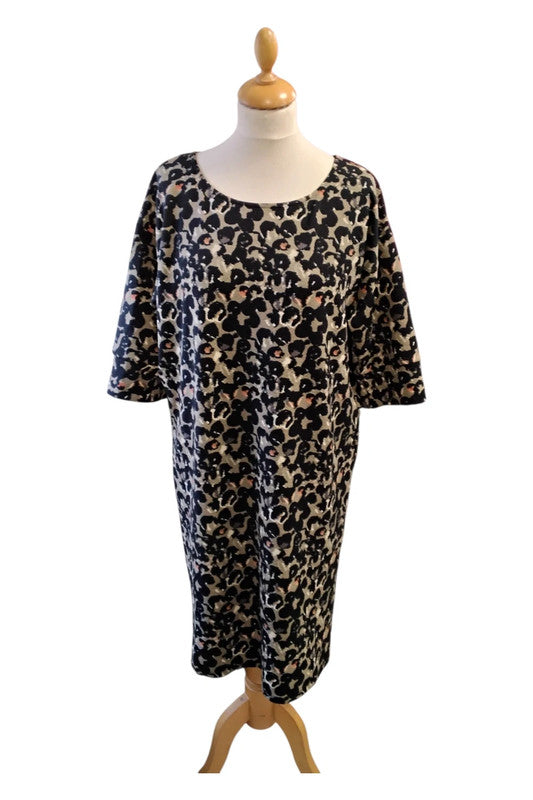 Smashed Lemon Dress black&khaki Sz 16 8803MG