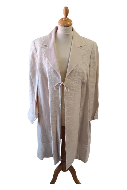 8972MK Riona Stone Cream Linen Coat