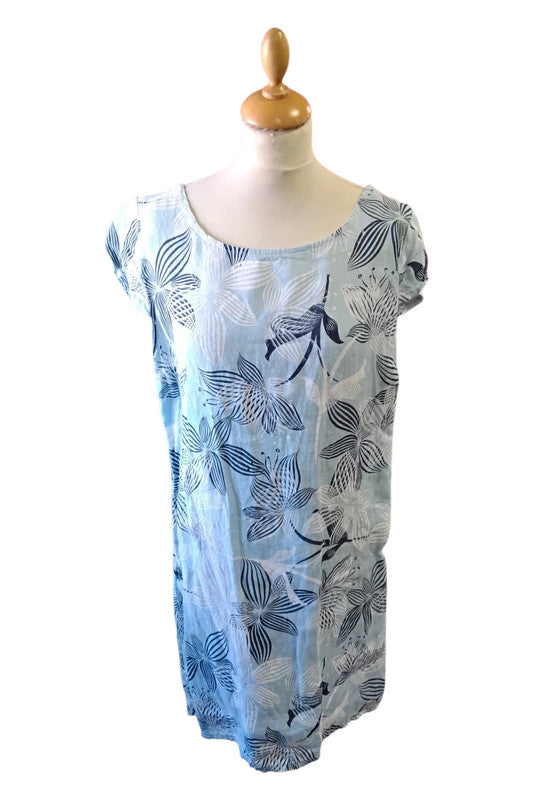 Made in Italy Dress Blue Sz one 8983TC