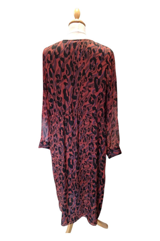 By Vero Dress Red&Black l/s Sz 18 8849MG