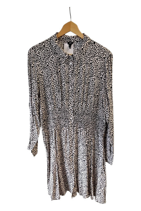 8809MG River Island Dress Cream&Black Sz 18 8809MG