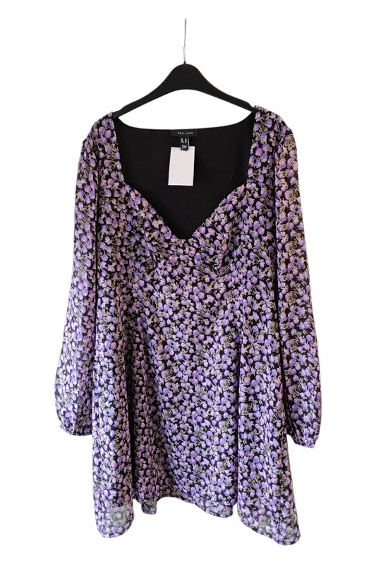 8806MG New Look Black&Purple Dress