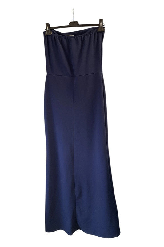 Boohoo Dress navy maxi with a slit Sz 14 8891COD