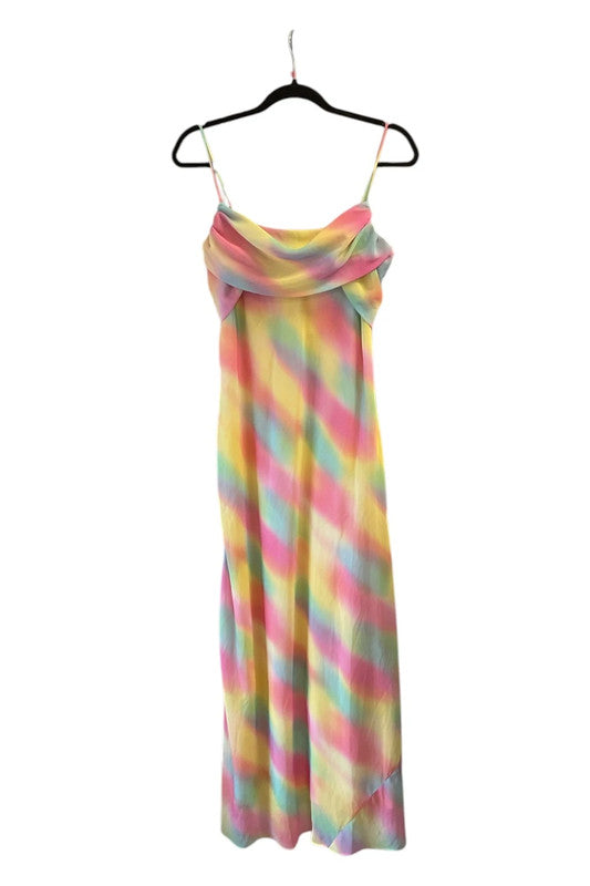 Alyn Paige Dress Multicolour maxi ombre with cowl neckline Sz 12 9025ACD