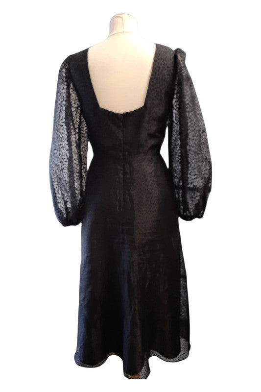 Nobody's child Dress Black Sheer s/l  Sz 8 8999EH