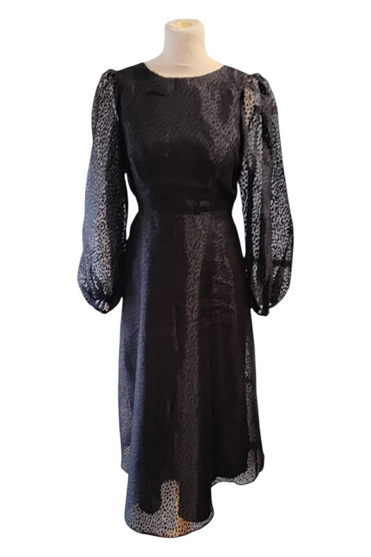 Nobody's child Dress Black Sheer s/l  Sz 8 8999EH