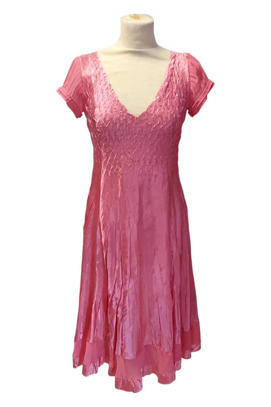 S.L. Fashions Dress Fuschia Sz S 9046VEO