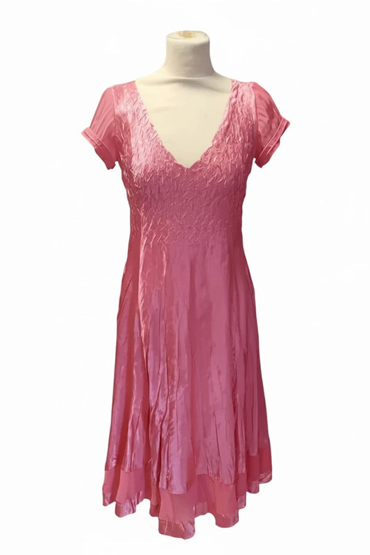 S.L.Fashions Dress Fuscia Sz S 9046VEO