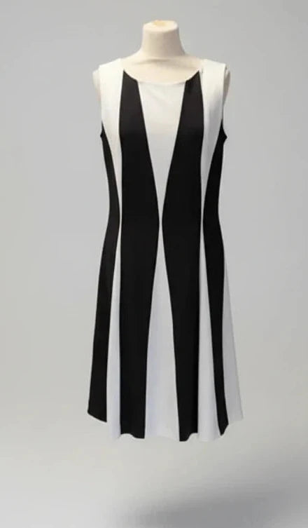 Roman Dress Black&White Jersey Sz 14 9044VED