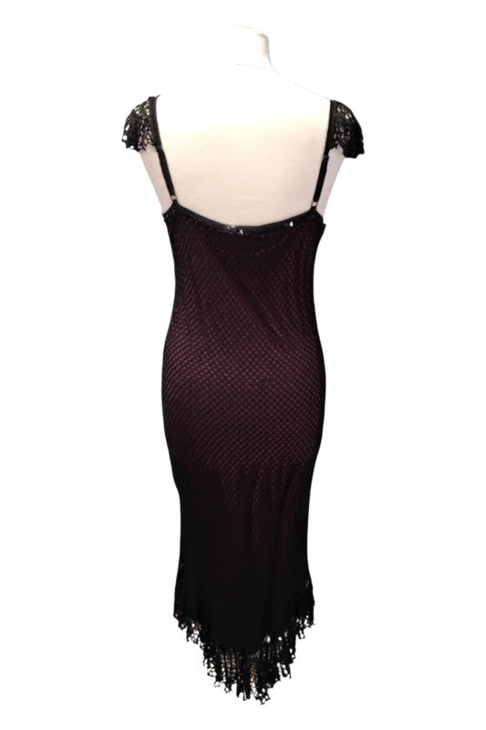 9045VE Nobrand Black Lace Beaded Dress